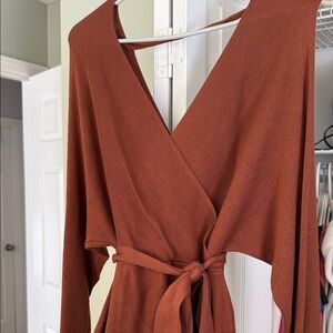 Amazon Women's Long Sleeve Dress - Rust Brown